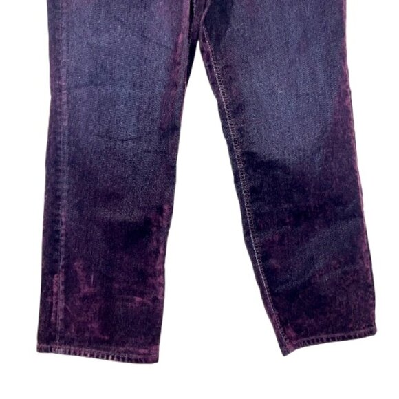 We The Free People First Class Flocked Low Rise Relaxed Straight Jeans 33 NWOT - Picture 2 of 6